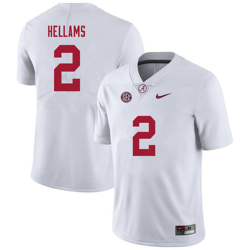 Alabama Crimson Tide Men's DeMarcco Hellams #2 White NCAA Nike Authentic Stitched 2021 College Football Jersey EN16Y56XJ